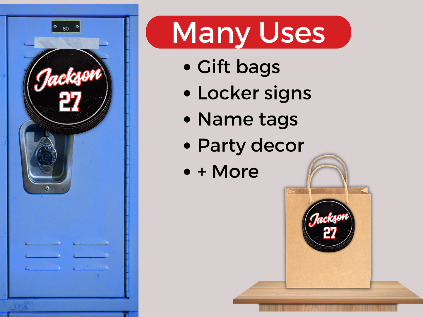 Editable Hockey Name Tags Template
