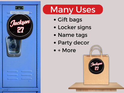 Editable Hockey Name Tags Template