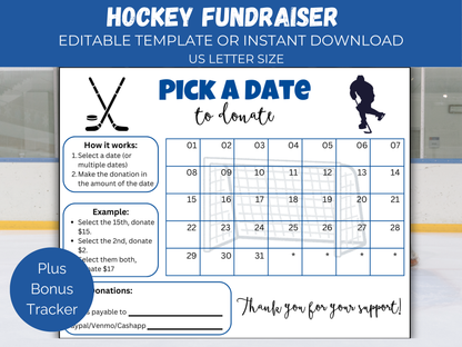 Editable Hockey Pick A Date