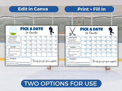 Editable Hockey Pick A Date