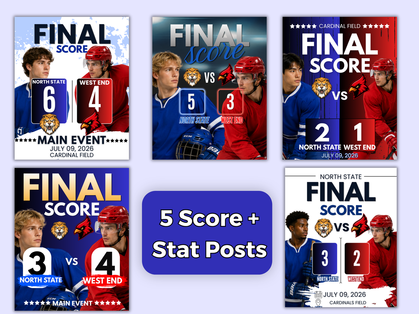 Hockey Social Media Templates Bundle
