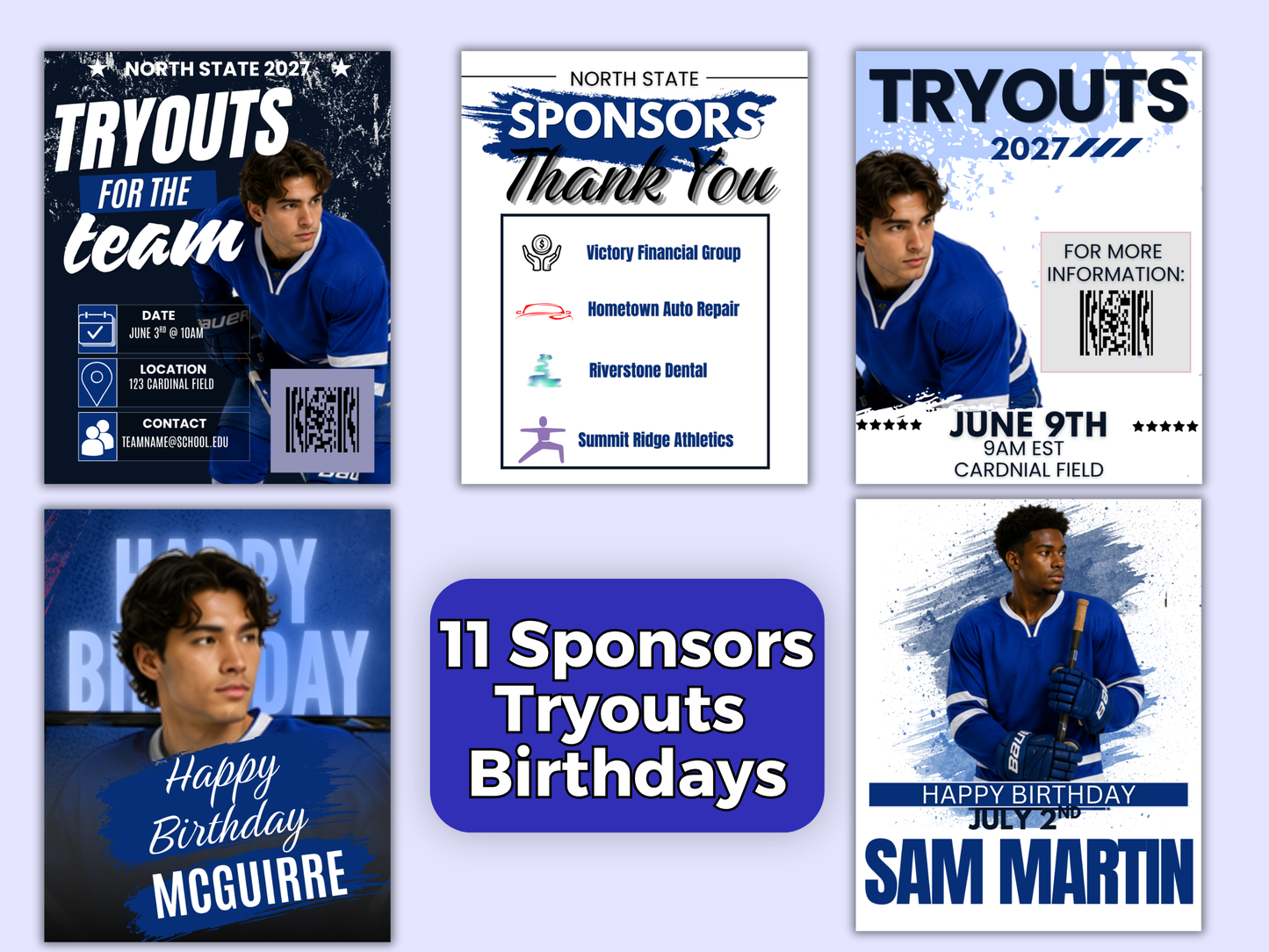 Hockey Social Media Templates Bundle