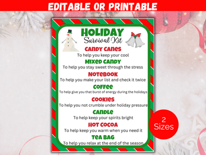 Holiday Survival Kit (Editable)