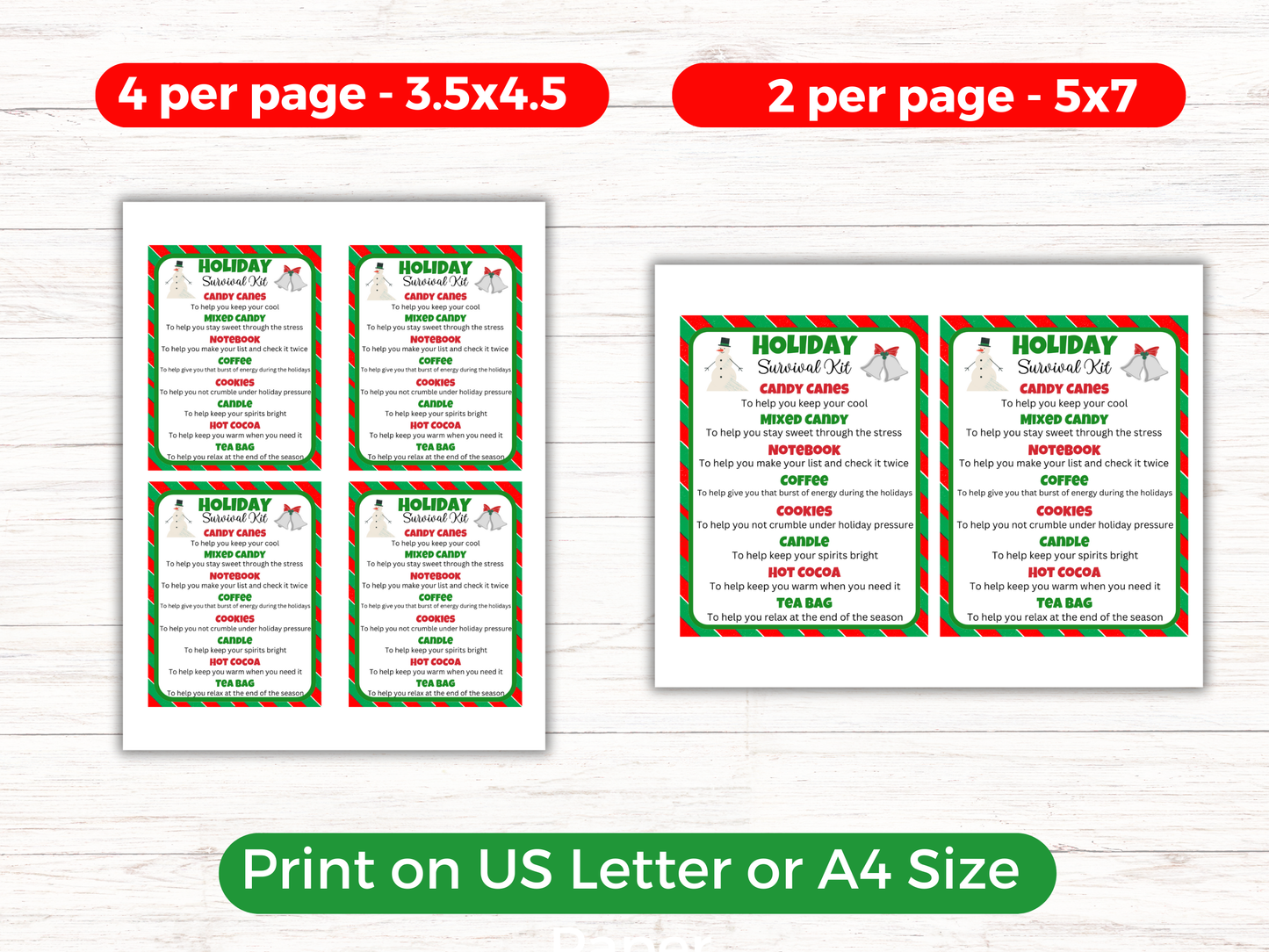 Holiday Survival Kit (Editable)