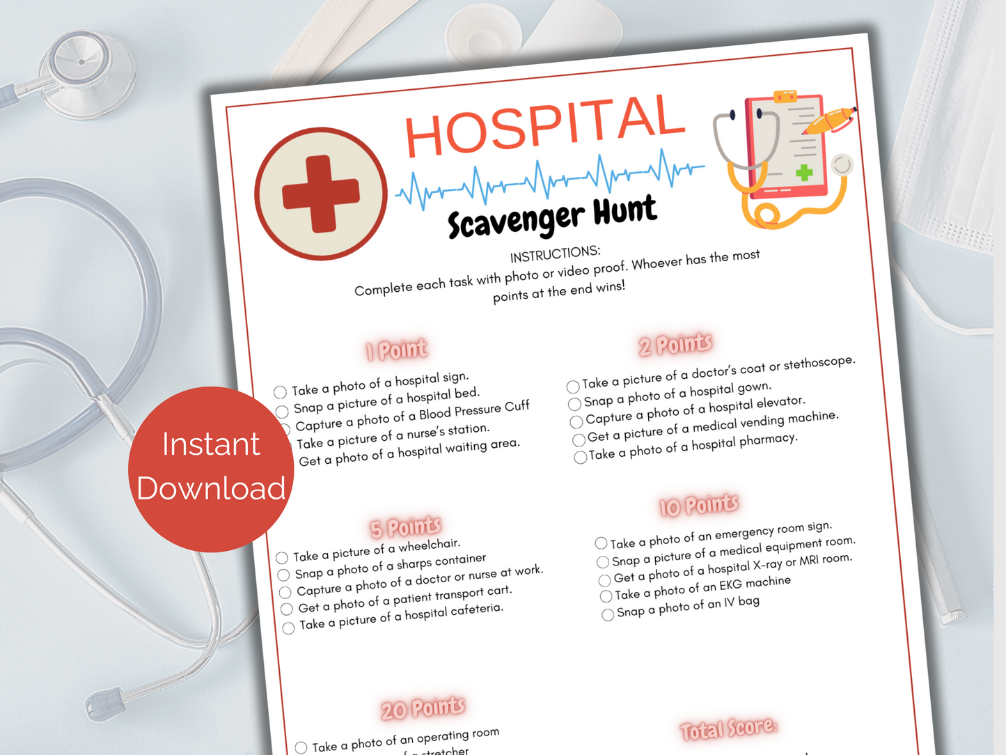 Hospital Scavenger Hunt