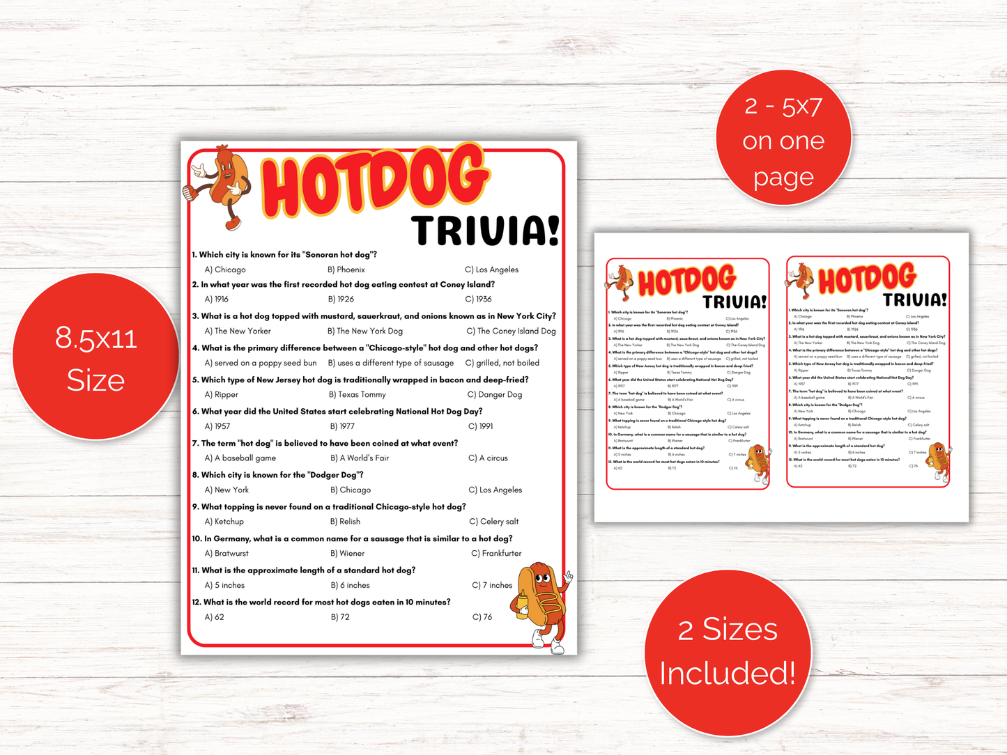 Hot Dog Trivia Game