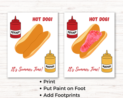 Hot Dog Footprint Art