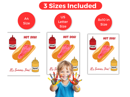 Hot Dog Footprint Art