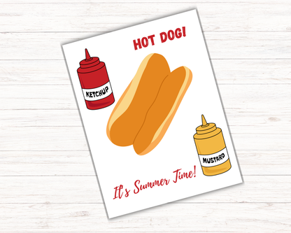 Hot Dog Footprint Art
