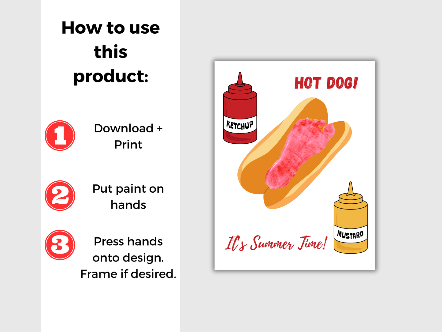 Hot Dog Footprint Art