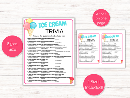 Ice Cream Trivia Game