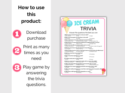 Ice Cream Trivia Game