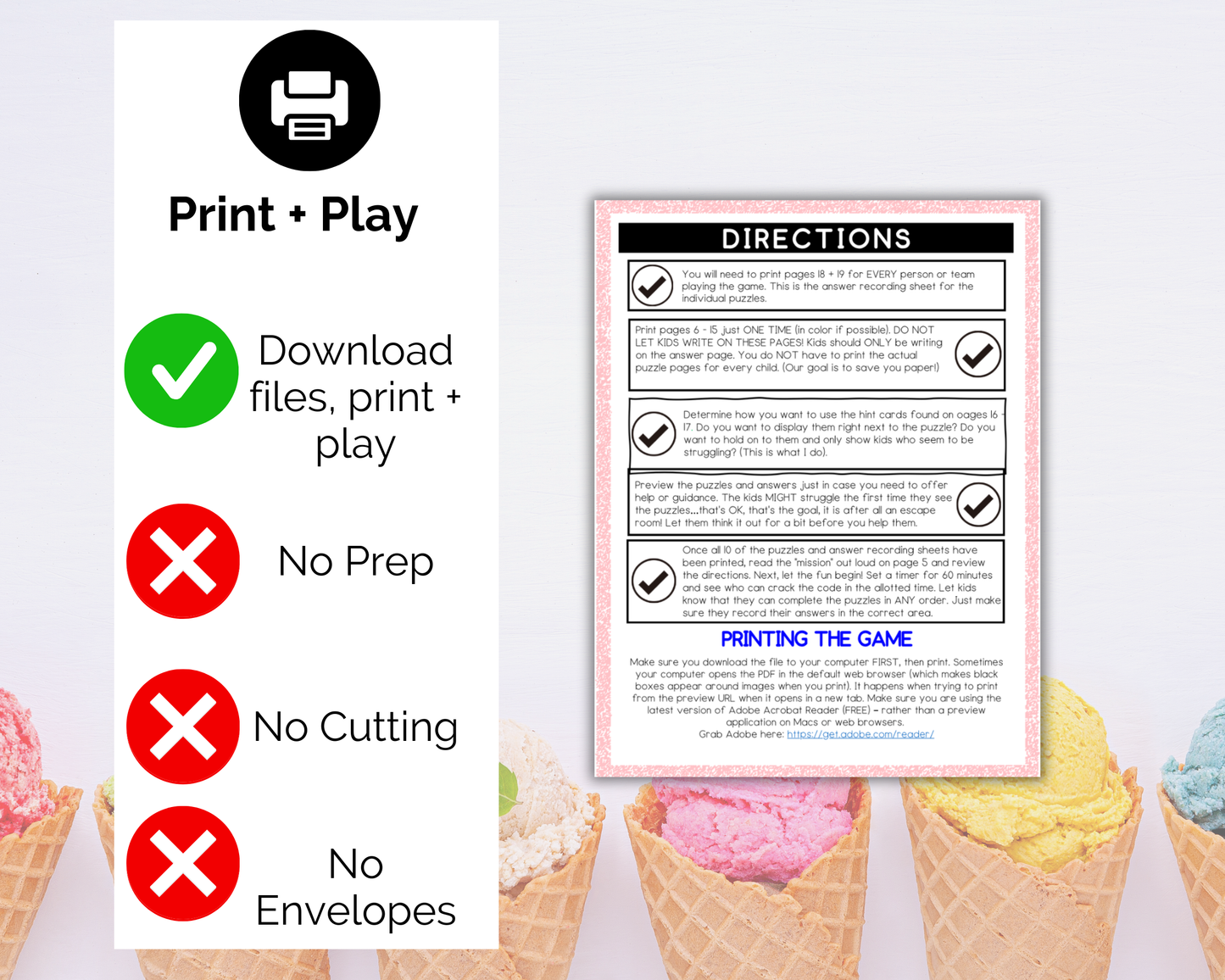 Ice Cream Escape Room for Kids
