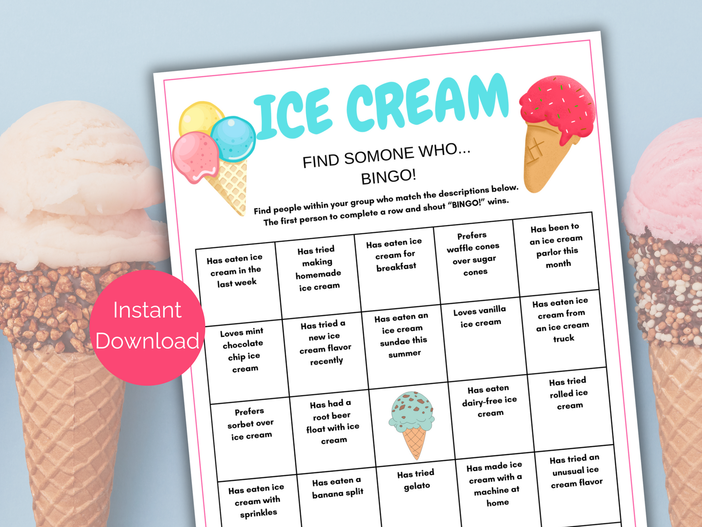 Ice Cream Find Someone Who