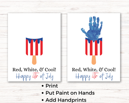 July 4th Popsicle Handprint Art