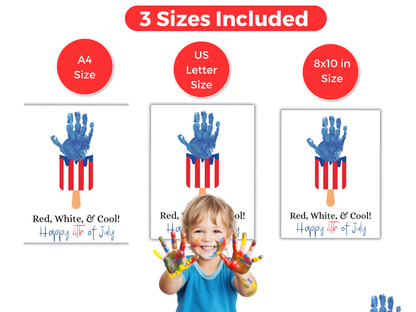 July 4th Popsicle Handprint Art