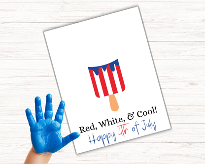 July 4th Popsicle Handprint Art