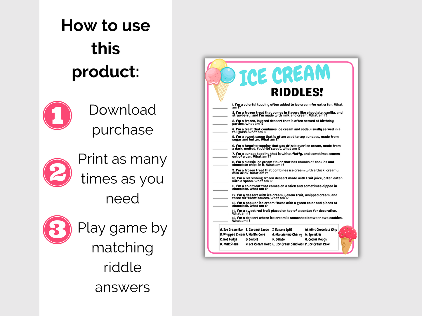 Ice Cream Riddles