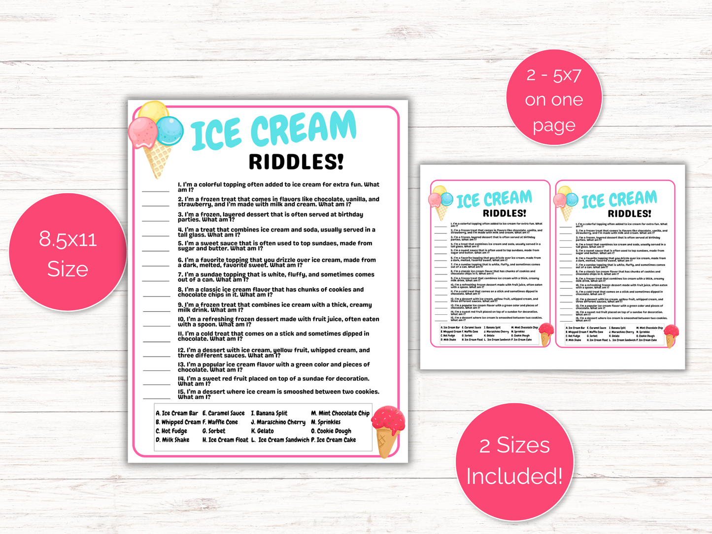 Ice Cream Riddles
