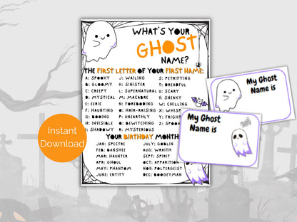 What's Your Ghost Name Game + Name Tags