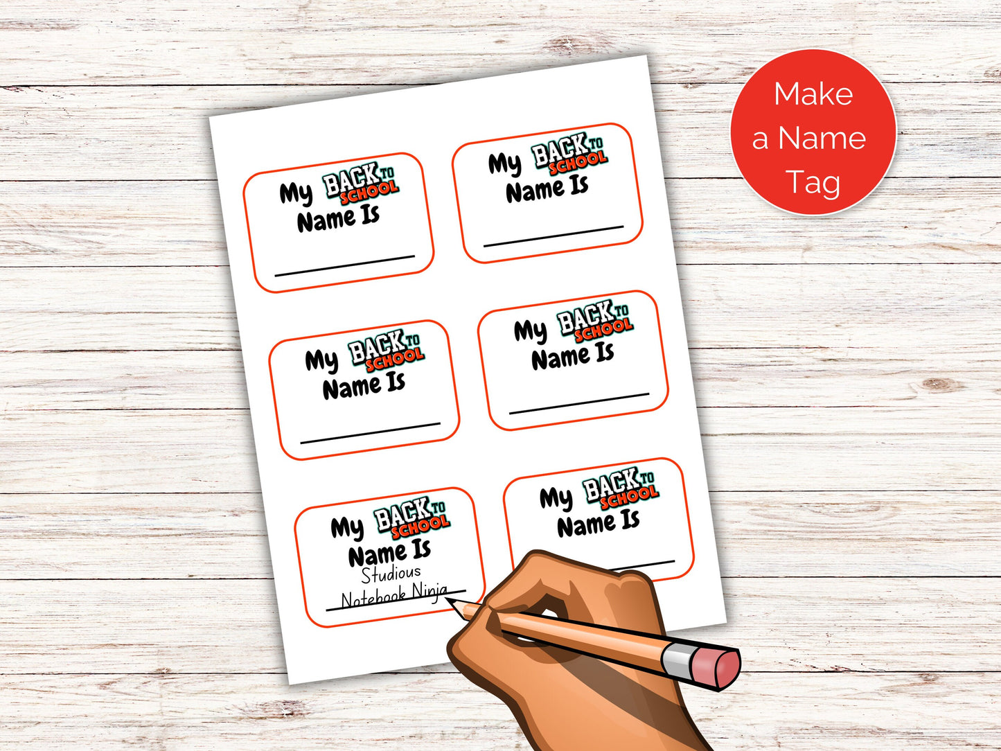 What's Your Back to School Name Game + Name Tags