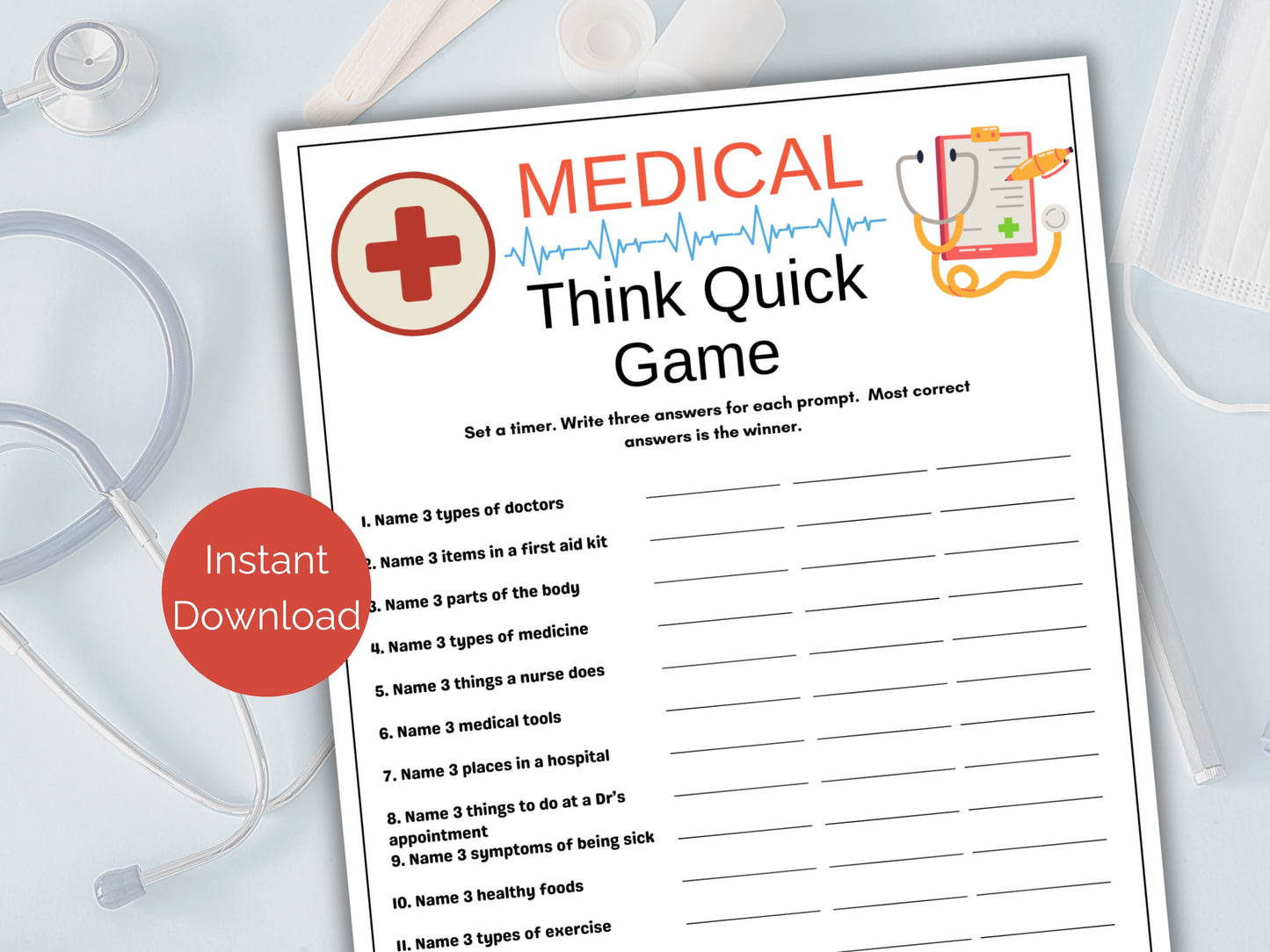 Medical Think Quick Game