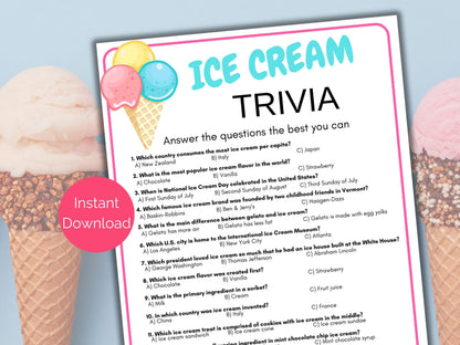 Ice Cream Trivia Game