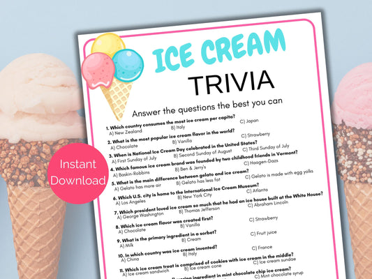 Ice Cream Trivia Game