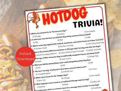 Hot Dog Trivia Game