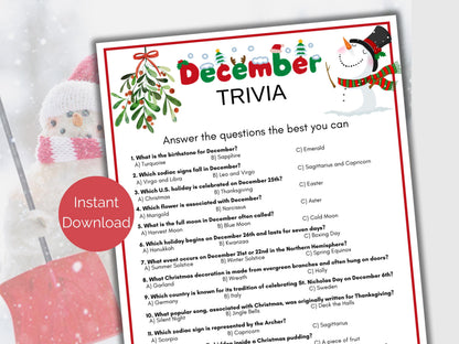 December Trivia Game