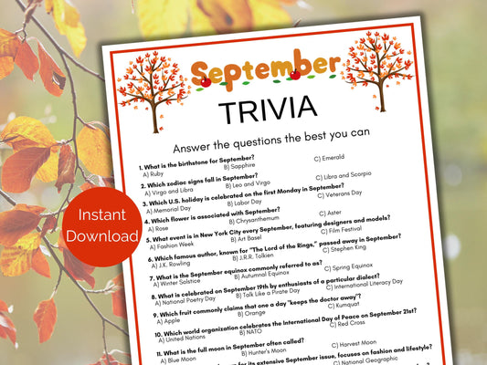 September Trivia Game