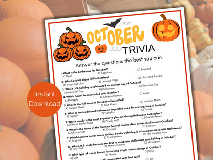 October Trivia Game