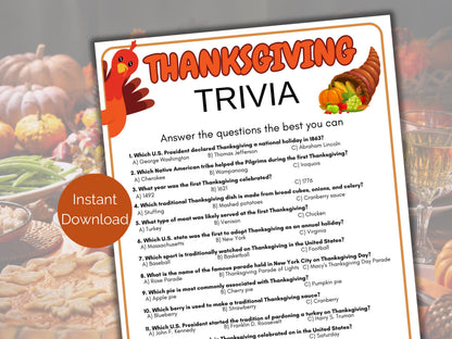 Thanksgiving Trivia Game