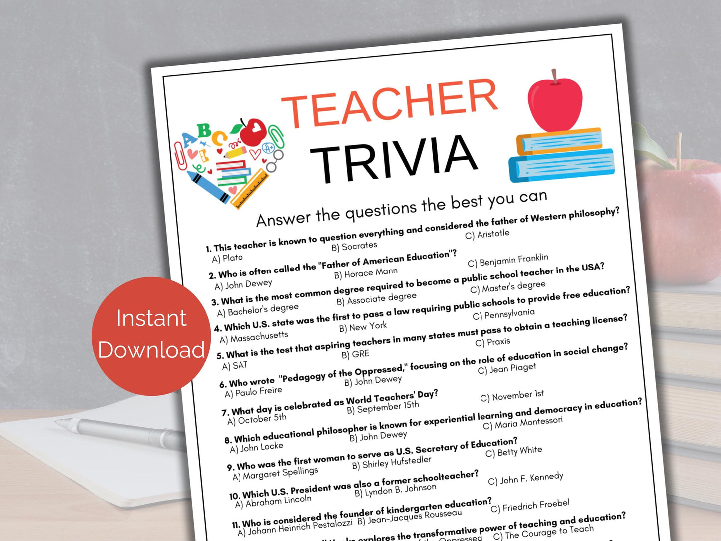 Teacher Trivia Game