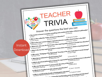 Teacher Trivia Game