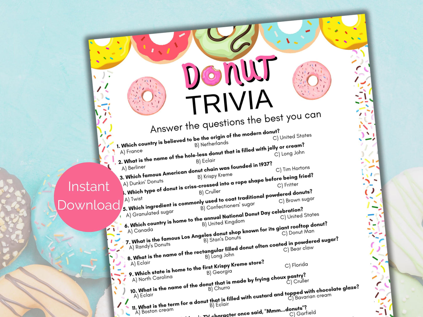 Donut Trivia Game