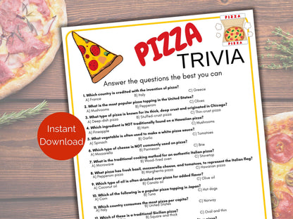 Pizza Trivia Game
