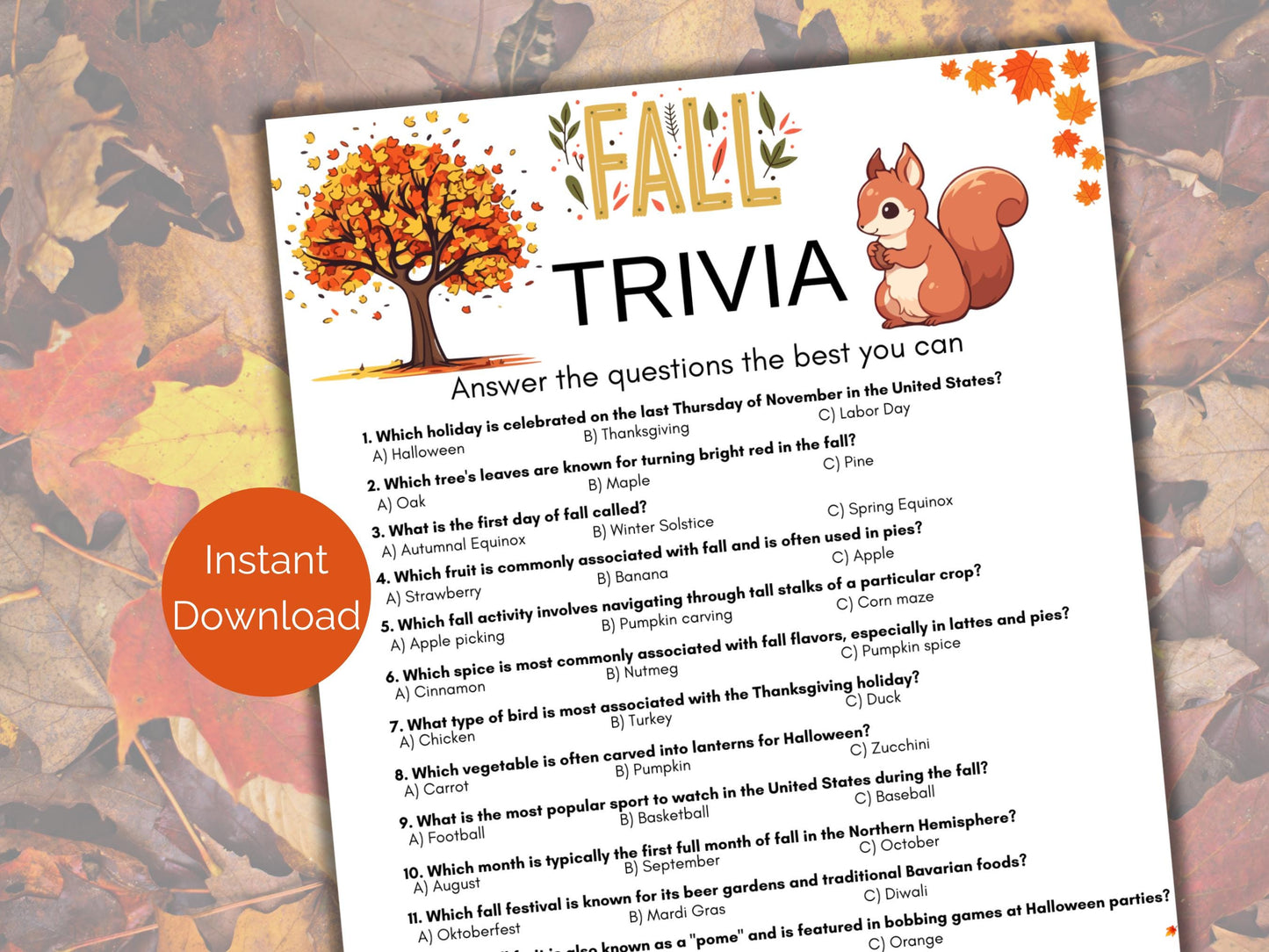 Fall Trivia Game