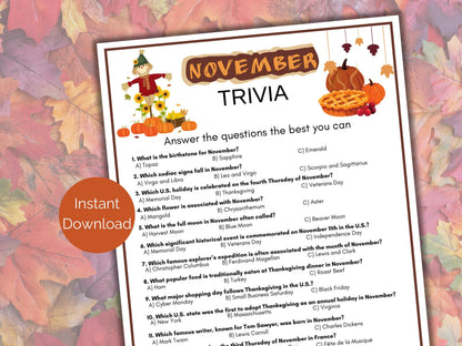 November Trivia Game