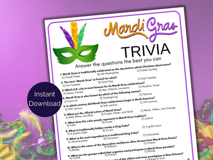 Mardi Gras Trivia Game