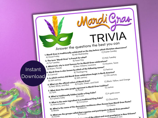 Mardi Gras Trivia Game