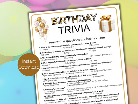 Birthday Trivia Game