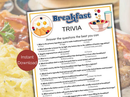 Breakfast Trivia Game
