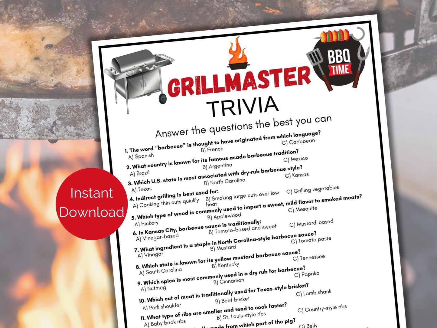 Grillmaster Trivia Game