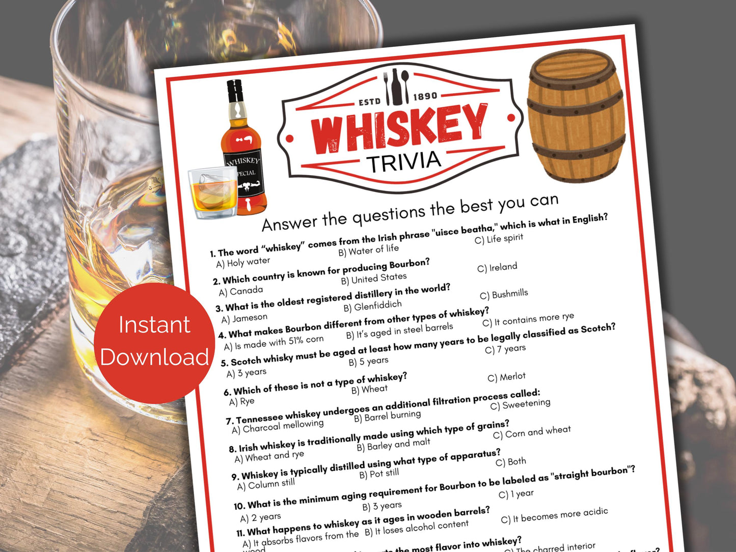 Bourbon Trivia Game