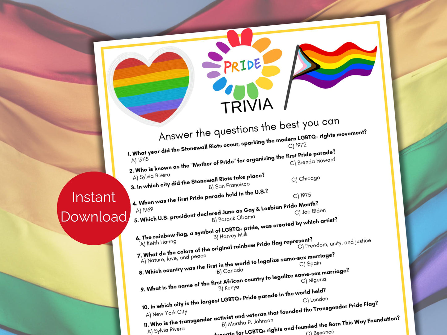 Pride Trivia Game