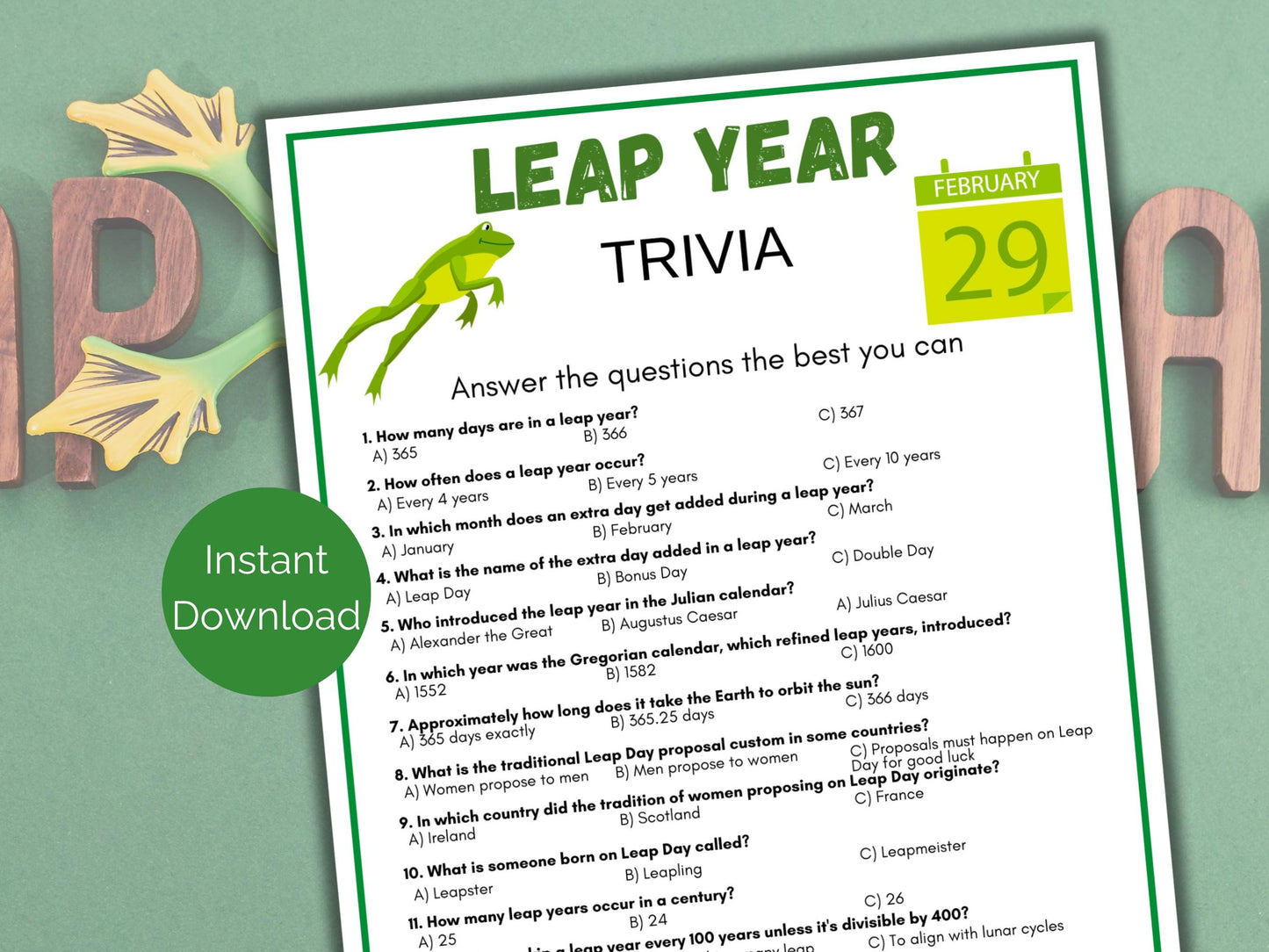 Leap Year Trivia Game
