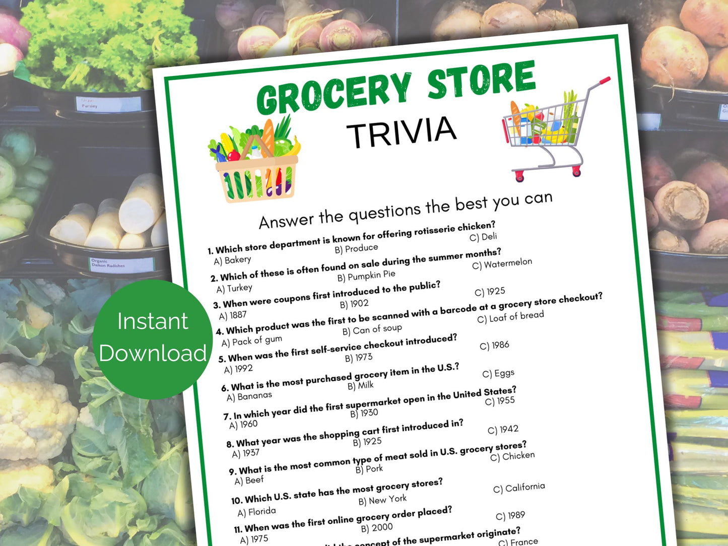 Grocery Store Trivia Game