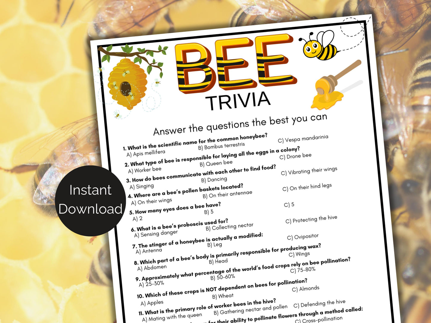 Bee Trivia Game