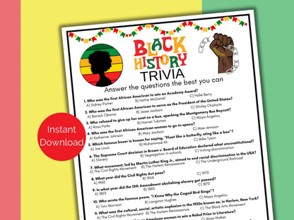 Black History Month Trivia Game